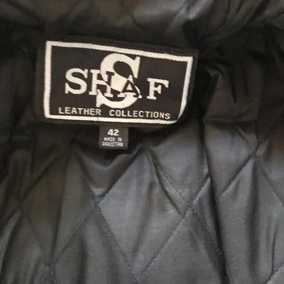 Shaf Black Motorcycle Biker Leather Jacket Men’s Size 42 NWOT Belted - Picture 14 of 14